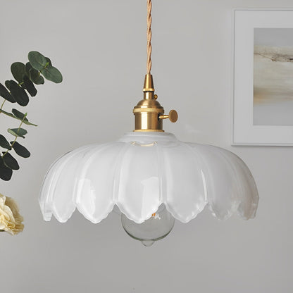 Retro blomst glas messing køkken pendel belysning lysekrone hængelampe