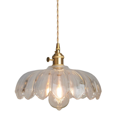 Retro blomst glas messing køkken pendel belysning lysekrone hængelampe