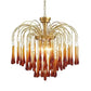 Retro Gold Linear Teardrop Crystal Chandeliers