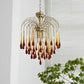 Retro Gold Linear Teardrop Crystal Chandeliers