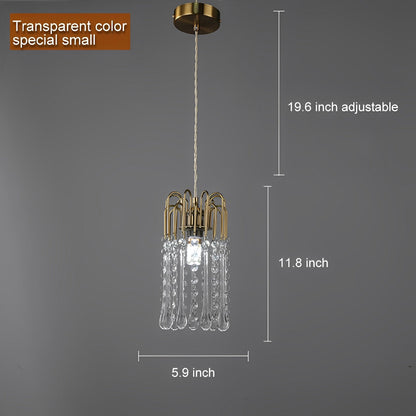 Retro Gold Linear Teardrop Crystal Chandeliers