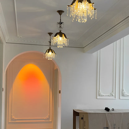 Rustic Retro Flower Crystal Chandelier Lighting