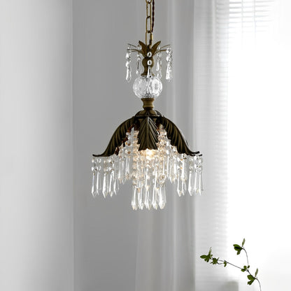 Rustic Retro Flower Crystal Chandelier Lighting