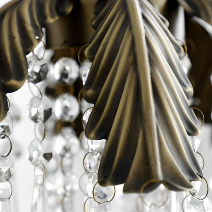 Rustic Retro Flower Crystal Chandelier Lighting