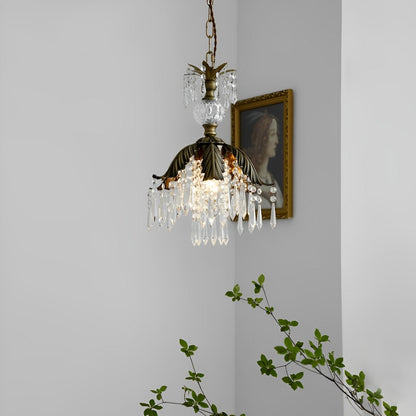 Rustic Retro Flower Crystal Chandelier Lighting