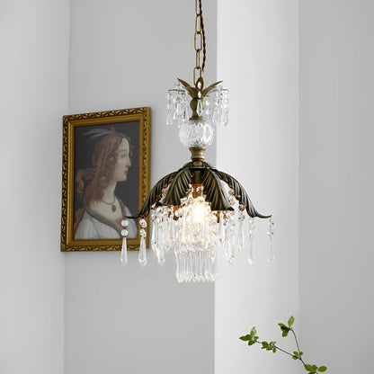 Rustic Retro Flower Crystal Chandelier Lighting