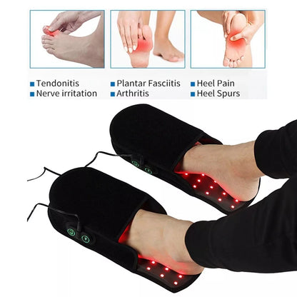 LED Red Light Slippers For Foot Neuropathy Joint Pain Relief Infrared Therapy
