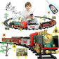 Remote Control Vintage Classic RC Train Toy Set with Real Smoke, Lights, Sound