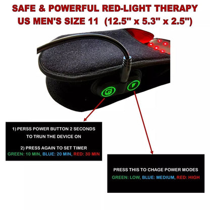 LED Red Light Slippers For Foot Neuropathy Joint Pain Relief Infrared Therapy