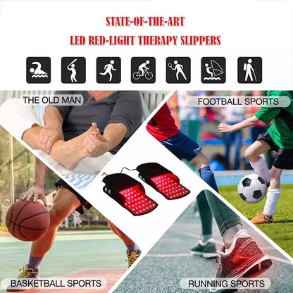 LED Red Light Slippers For Foot Neuropathy Joint Pain Relief Infrared Therapy