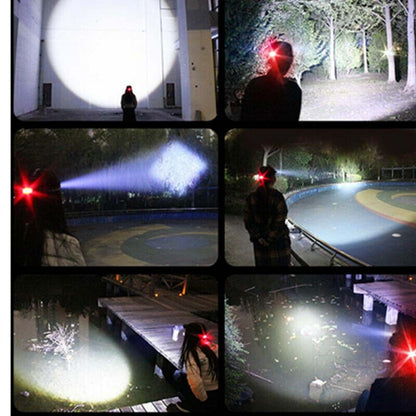 990000LM Genopladelig LED-pandelampe Zoombar Lommelygte Taktisk Forlygte Lommelygte