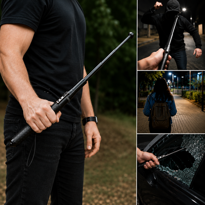 Hudson & Jurgen – Automatic Self-Defense Walking Stick | Quick-Deploy Mechanism, Adjustable Height, Ergonomic Grip & Enhanced Stability