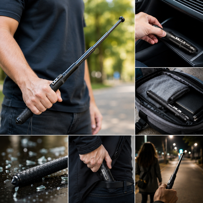 Hudson & Jurgen – Automatic Self-Defense Walking Stick | Quick-Deploy Mechanism, Adjustable Height, Ergonomic Grip & Enhanced Stability