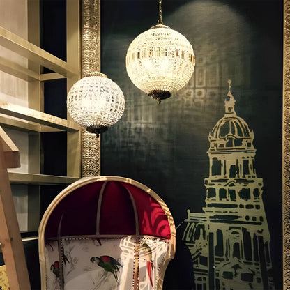 Shining Luxury Morocco Ball Crystal Chandelier Light