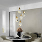 Spiral Crystal Droplets Metal Modern Duplex Staircase Pendant Chandelier