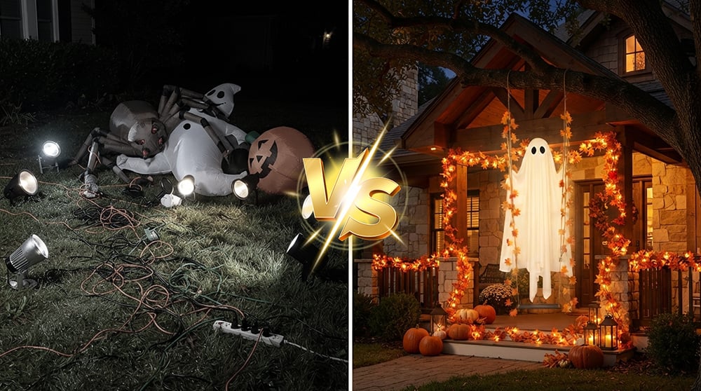 Hudson & Jurgen – Illuminated Swinging Halloween Ghost Decoration