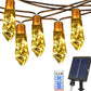 Waterproof Solar 31ft 20 LED Hemp Rope String Lights with Remote