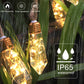 Waterproof Solar 31ft 20 LED Hemp Rope String Lights with Remote