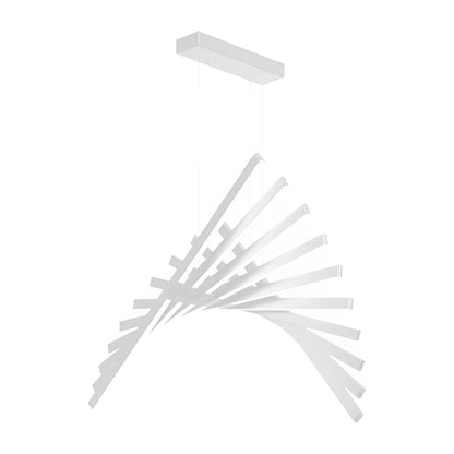 Waves Fishbone Fiskeskelet Strimmel Trinløs Dæmpning LED Nordisk Lysekrone Pendel Lys