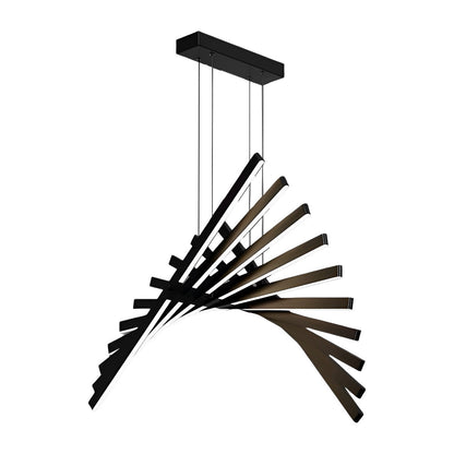 Waves Fishbone Fiskeskelet Strimmel Trinløs Dæmpning LED Nordisk Lysekrone Pendel Lys