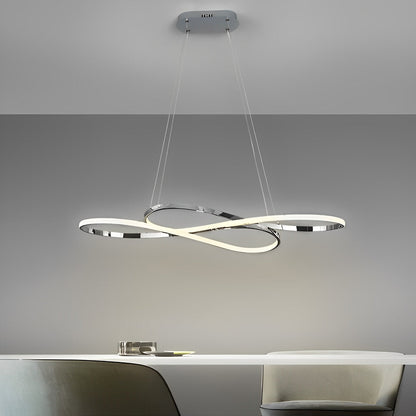 Bølget dobbelt 8-formet LED trinløs dæmpning moderne lysekrone hængelampe