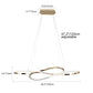 Wavy Double 8-shaped LED Stepless Dimming Modern Chandelier Hanging Lamp