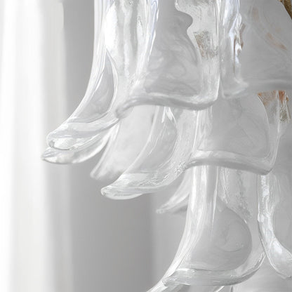 Hvid luksus glas fjer lysekrone lys