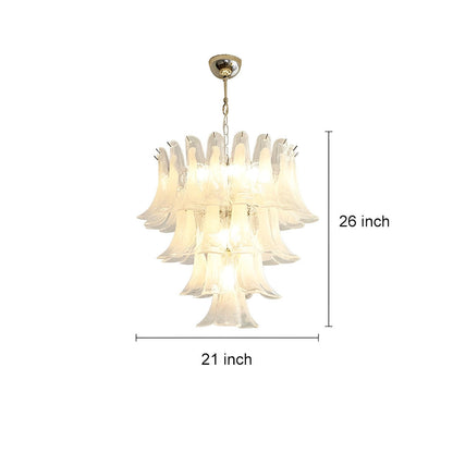 Hvid luksus glas fjer lysekrone lys