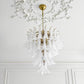 White Luxury Glass Feather Chandelier Light
