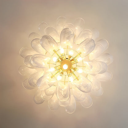 Hvid luksus glas fjer lysekrone lys