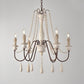 Wood Vintage Rustic Candle Chandelier Light