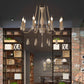 Wood Vintage Rustic Candle Chandelier Light