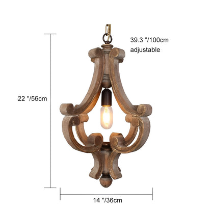 Wood Vintage Rustic Industrial Pendant Light