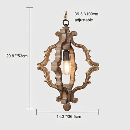 Wood Vintage Rustic Industrial Pendant Light