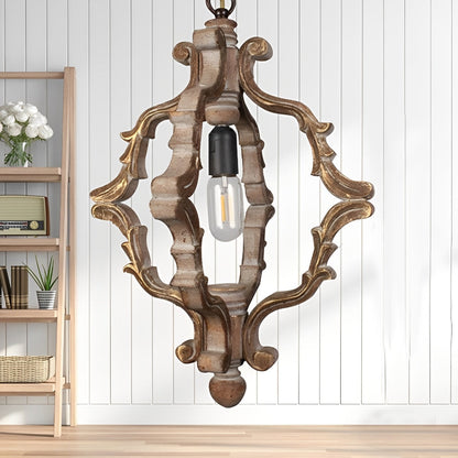 Wood Vintage Rustic Industrial Pendant Light