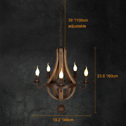 Wood Vintage Rustic Pendant Light LOFT Creative Light