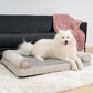 Full support faux fleece and suede orthopedic dog bed