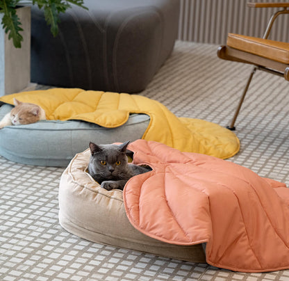 Leaf Shape Dog Blanket with Donut Dog Bed Luxury Dog Gifts