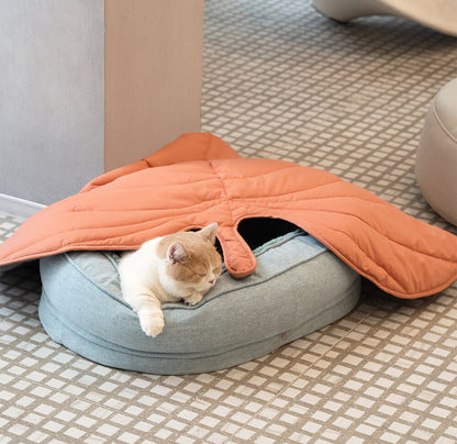 Leaf Shape Dog Blanket with Donut Dog Bed Luxury Dog Gifts