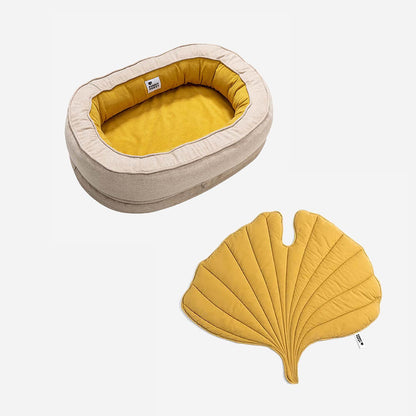 Leaf Shape Dog Blanket with Donut Dog Bed Luxury Dog Gifts