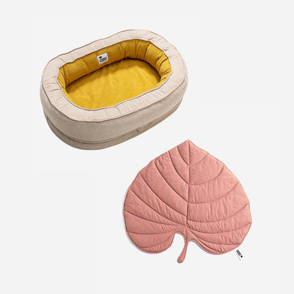 Leaf Shape Dog Blanket with Donut Dog Bed Luxury Dog Gifts