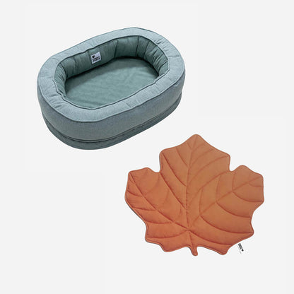 Leaf Shape Dog Blanket with Donut Dog Bed Luxury Dog Gifts