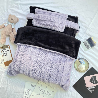 Legesygt lyserødt blødt kæledyrsseng med pude og tæppe