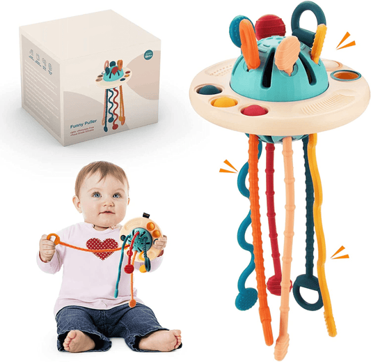 Montessori UFO Silicone Pull Toy - Innovative educational toy for children to promote fine motor skills and imagination